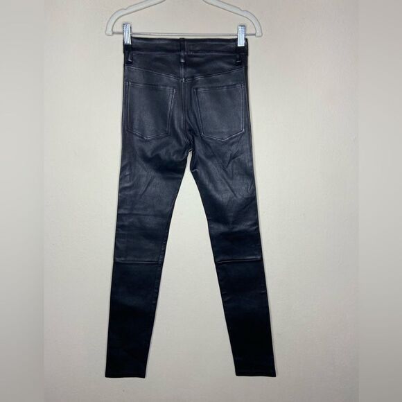Anine Bing The Jagger Lamb Leather Genuine Skinny Black Pants Size XS - Picture 5 of 6